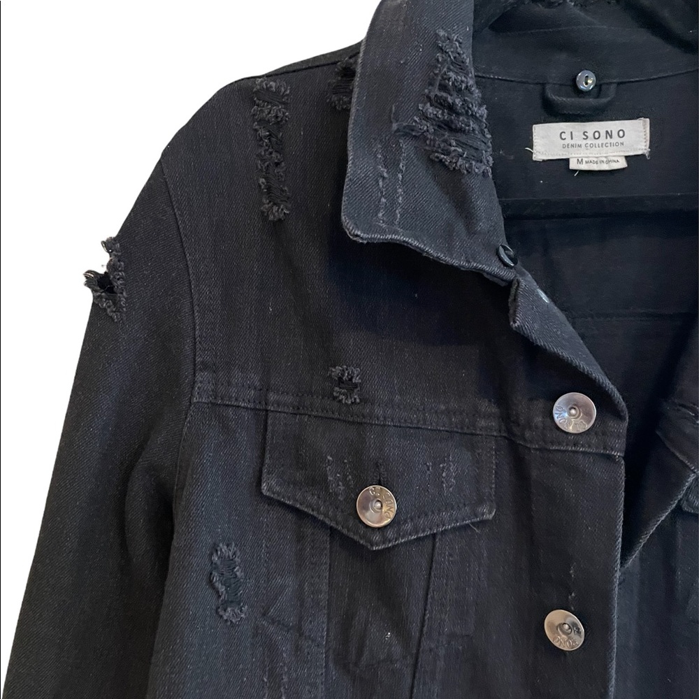 Black Distressed Denim Jacket